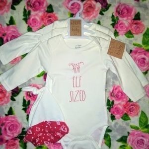 Rae Dunn Christmas Baby Onesie & Hat Set 6/9 Mon
